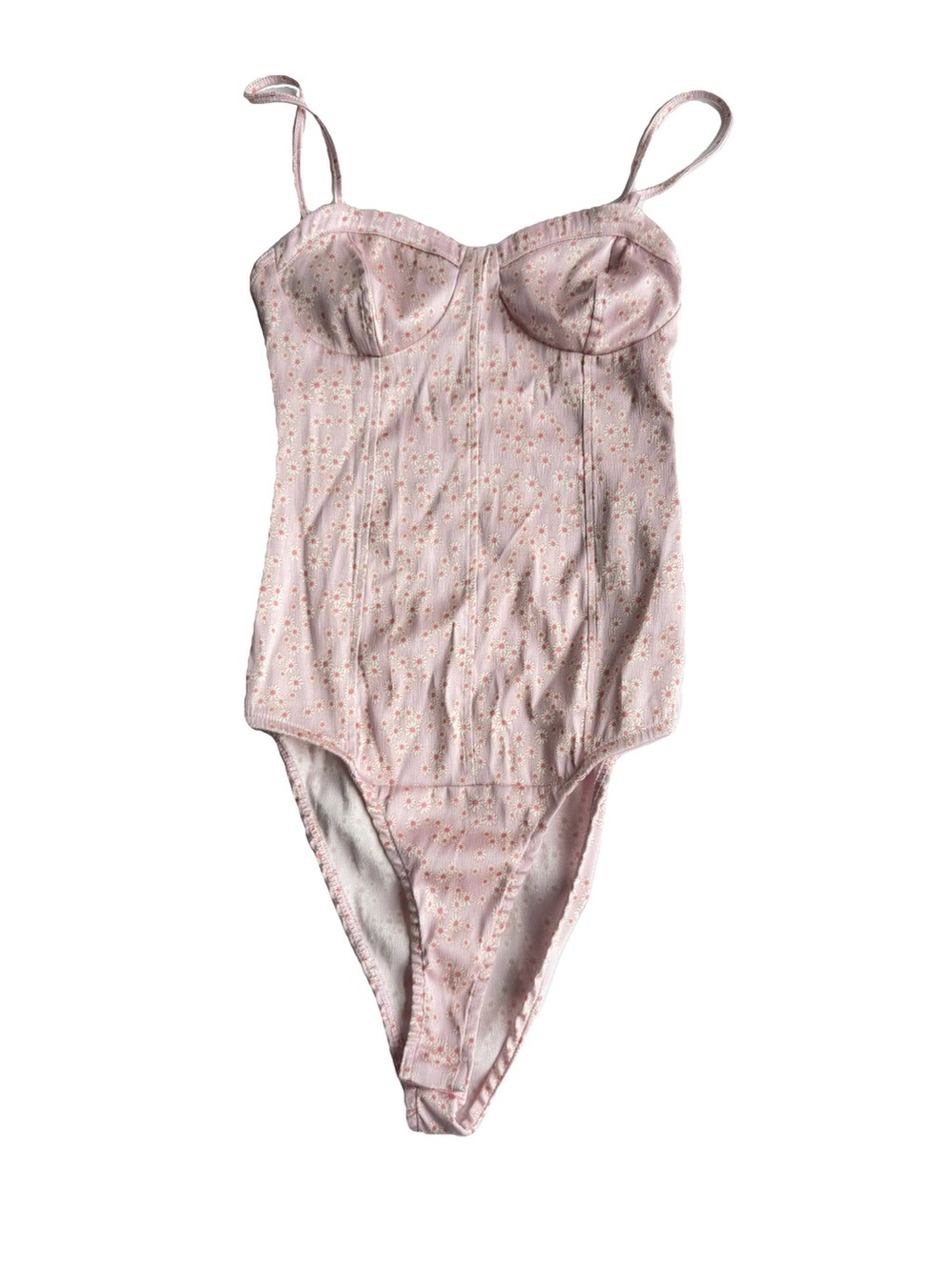 Zara Pale Pink Floral Bustier Bodysuit